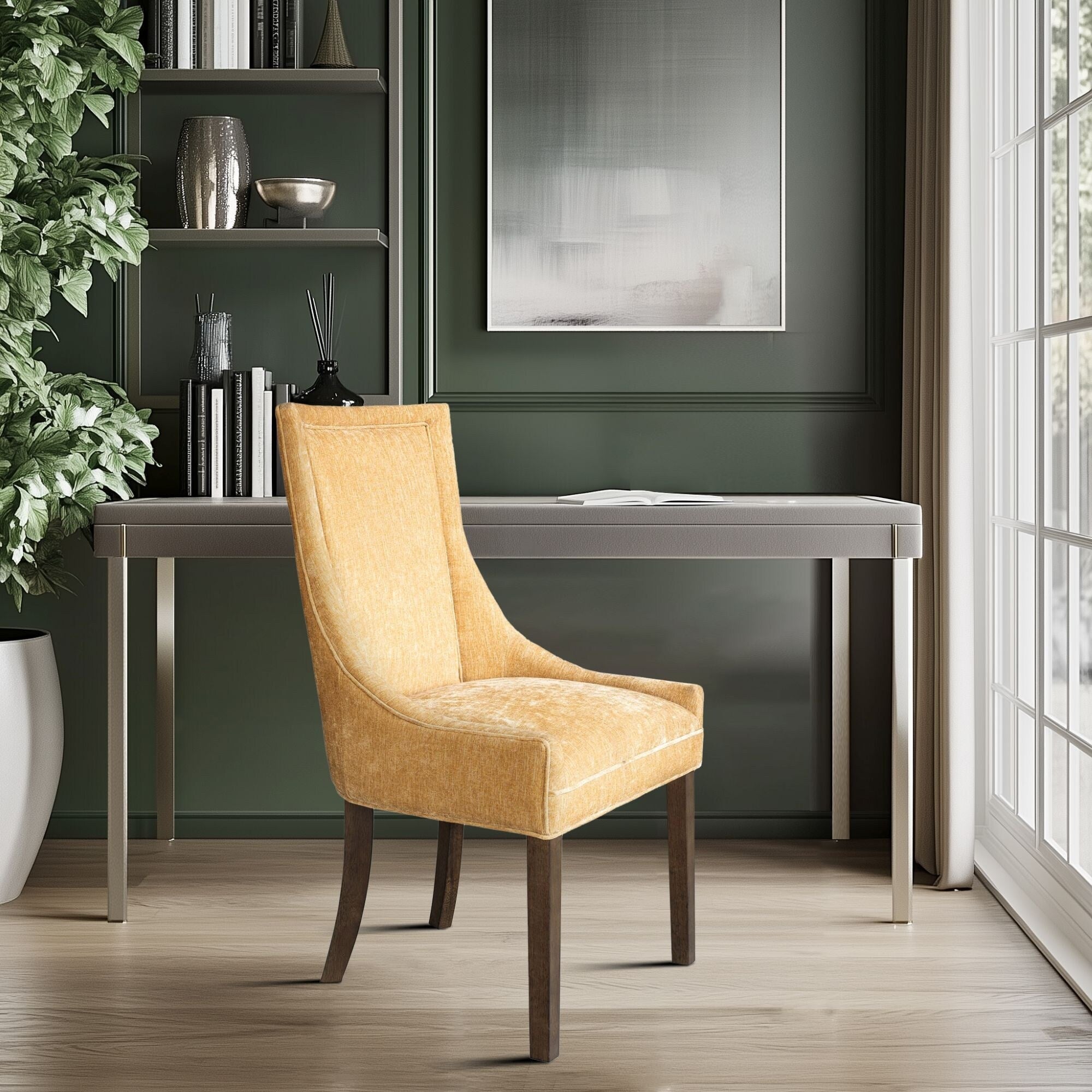Madison Park Signature Ultra Upholstered Dining Side Chairs With Wood Legs (Set of 2) - N/A