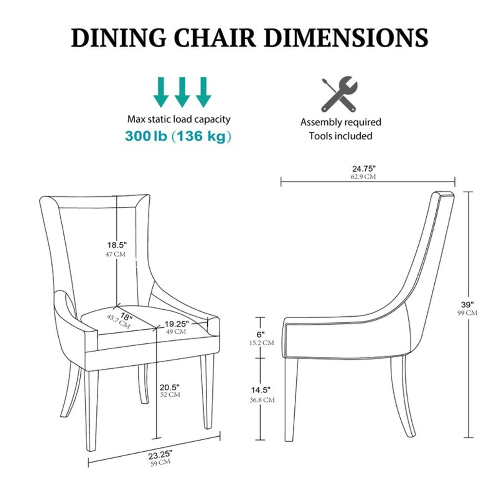 Madison Park Signature Ultra Upholstered Dining Side Chairs With Wood Legs (Set of 2) - N/A