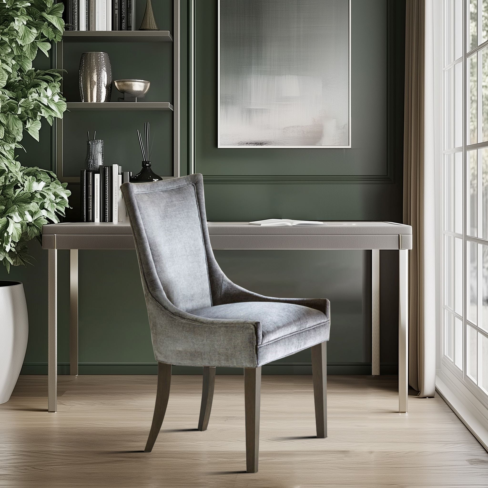 Madison Park Signature Ultra Upholstered Dining Side Chairs With Wood Legs (Set of 2) - N/A