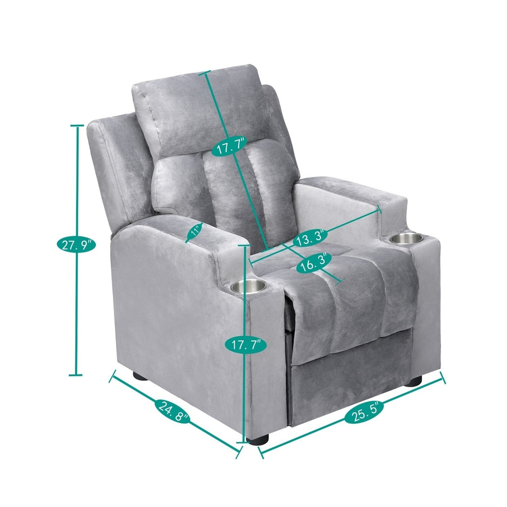 Magic Seats for Superheroes  Princesses, Super Deluxe Kids Recliner with Footrest, Headrest, 2 Cup Holders
