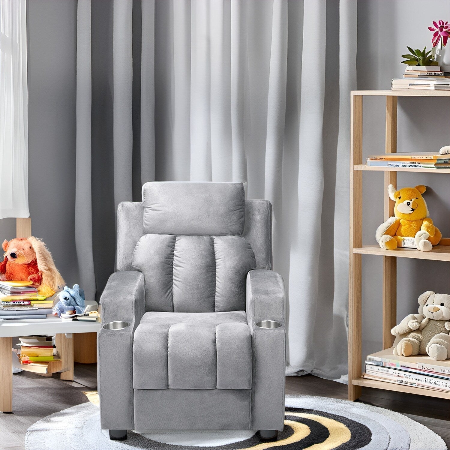 Magic Seats for Superheroes  Princesses, Super Deluxe Kids Recliner with Footrest, Headrest, 2 Cup Holders