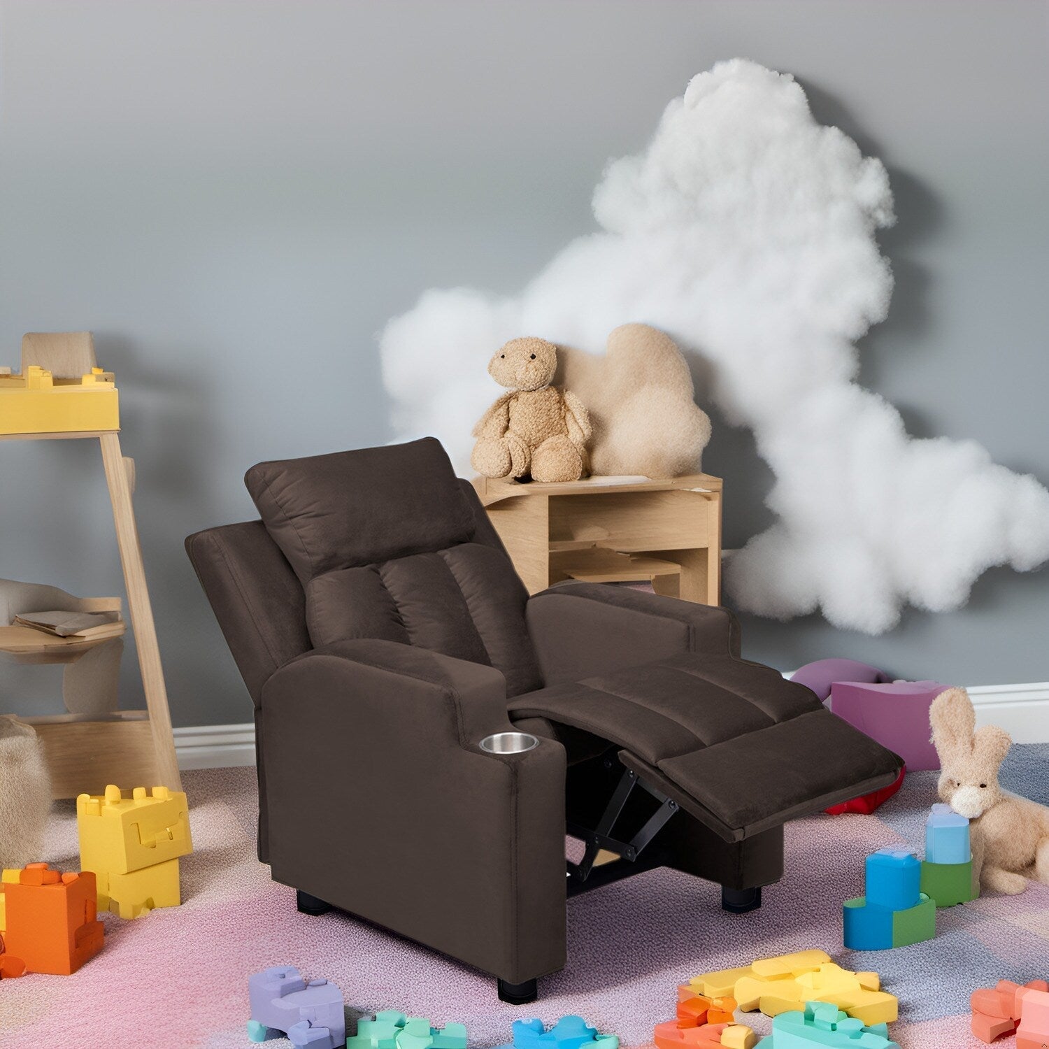 Magic Seats for Superheroes  Princesses, Super Deluxe Kids Recliner with Footrest, Headrest, 2 Cup Holders