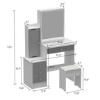 Makeup Vanity Set with Mirror and stool