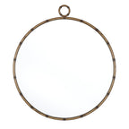 Marza Antique Brass Finish Round Wall Mirror by iNSPIRE Q Modern