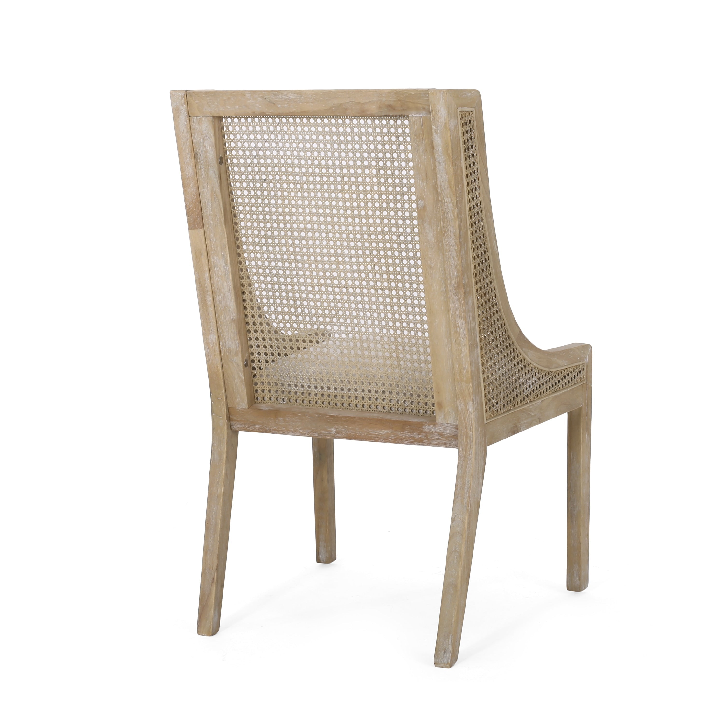 Maurers Cane and Wood Upholstered Dining Chairs (Set of 2) by Christopher Knight Home