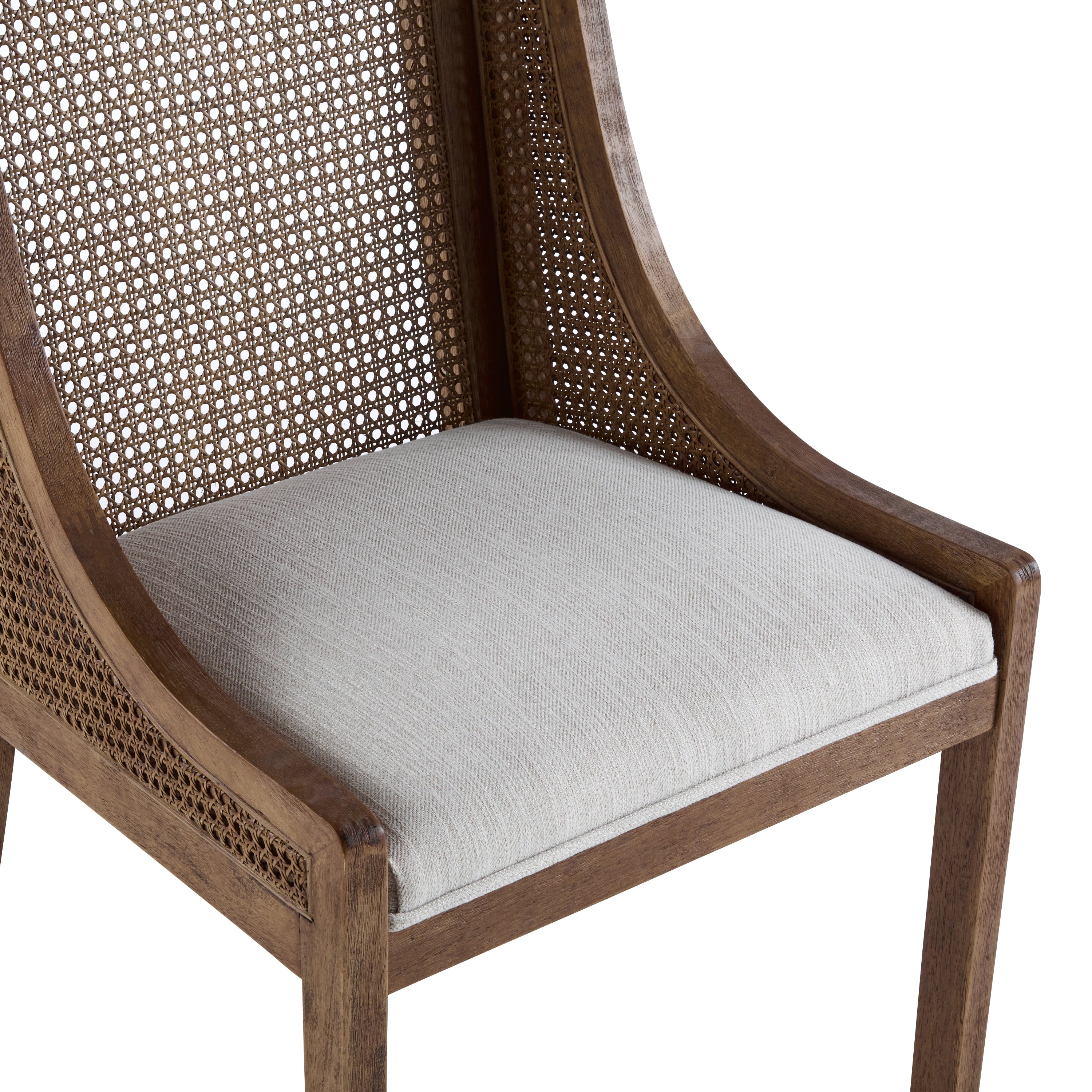 Maurers Cane and Wood Upholstered Dining Chairs (Set of 2) by Christopher Knight Home