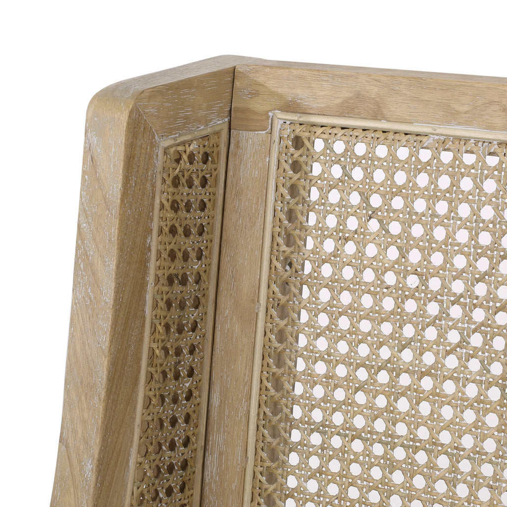Maurers Cane and Wood Upholstered Dining Chairs (Set of 2) by Christopher Knight Home