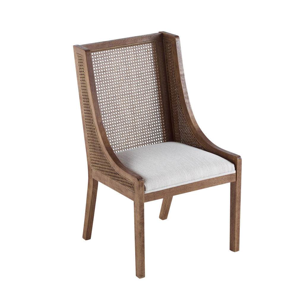 Maurers Cane and Wood Upholstered Dining Chairs (Set of 2) by Christopher Knight Home
