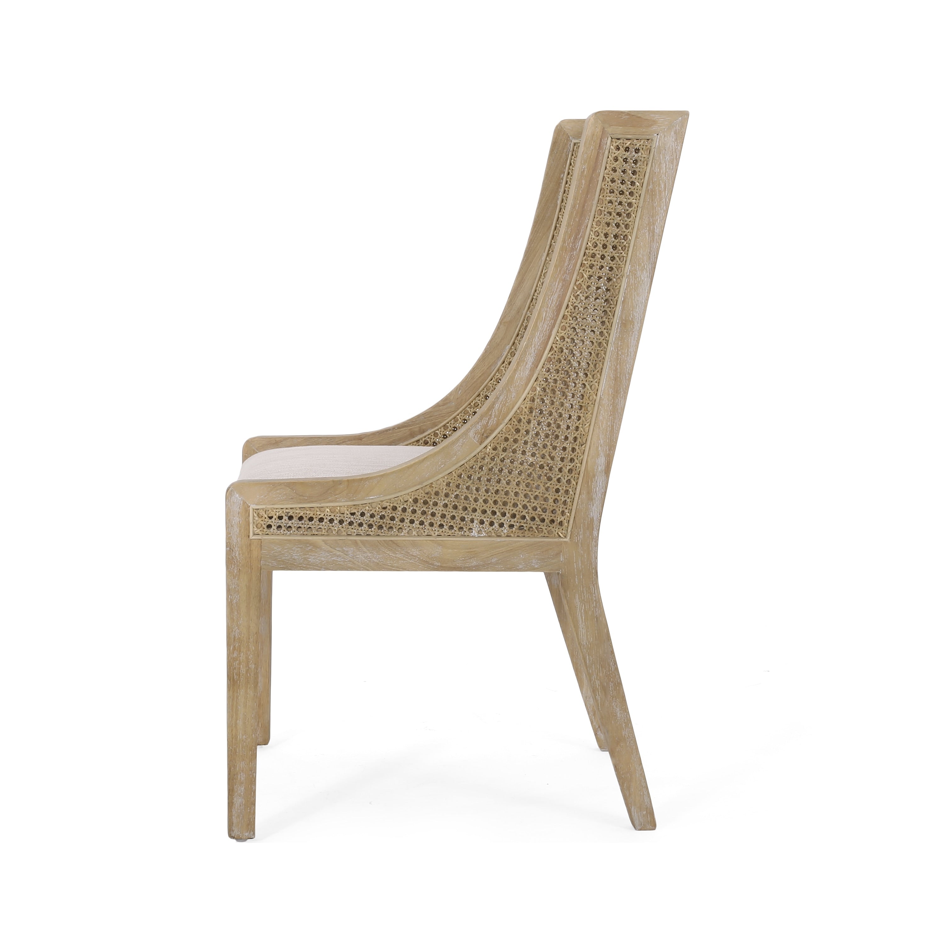 Maurers Cane and Wood Upholstered Dining Chairs (Set of 2) by Christopher Knight Home