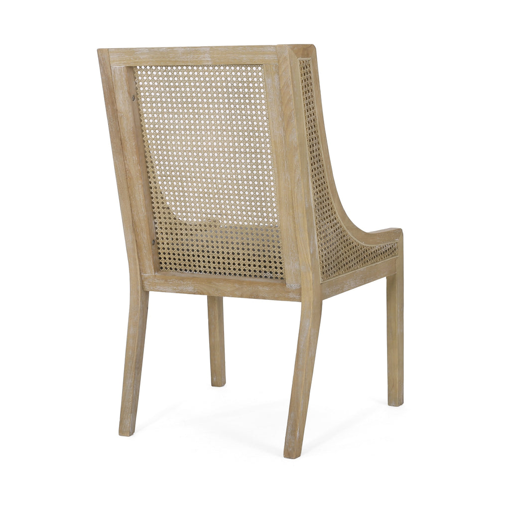 Maurers Cane and Wood Upholstered Dining Chairs (Set of 2) by Christopher Knight Home