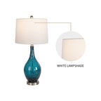 Glass USB Table Lamps (Set of 2 )Modern Bedside Desk Lamp