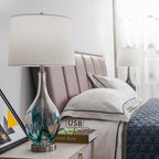 Glass USB Table Lamps (Set of 2 )Modern Bedside Desk Lamp