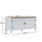 Maybelle Velvet Cushion Shutter Door Storage Bench by iNSPIRE Q Classic
