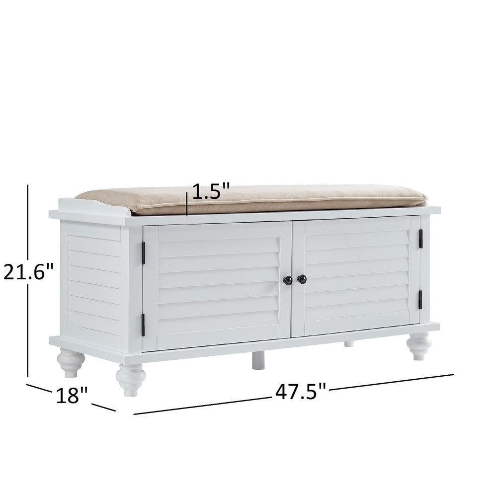 Maybelle Velvet Cushion Shutter Door Storage Bench by iNSPIRE Q Classic