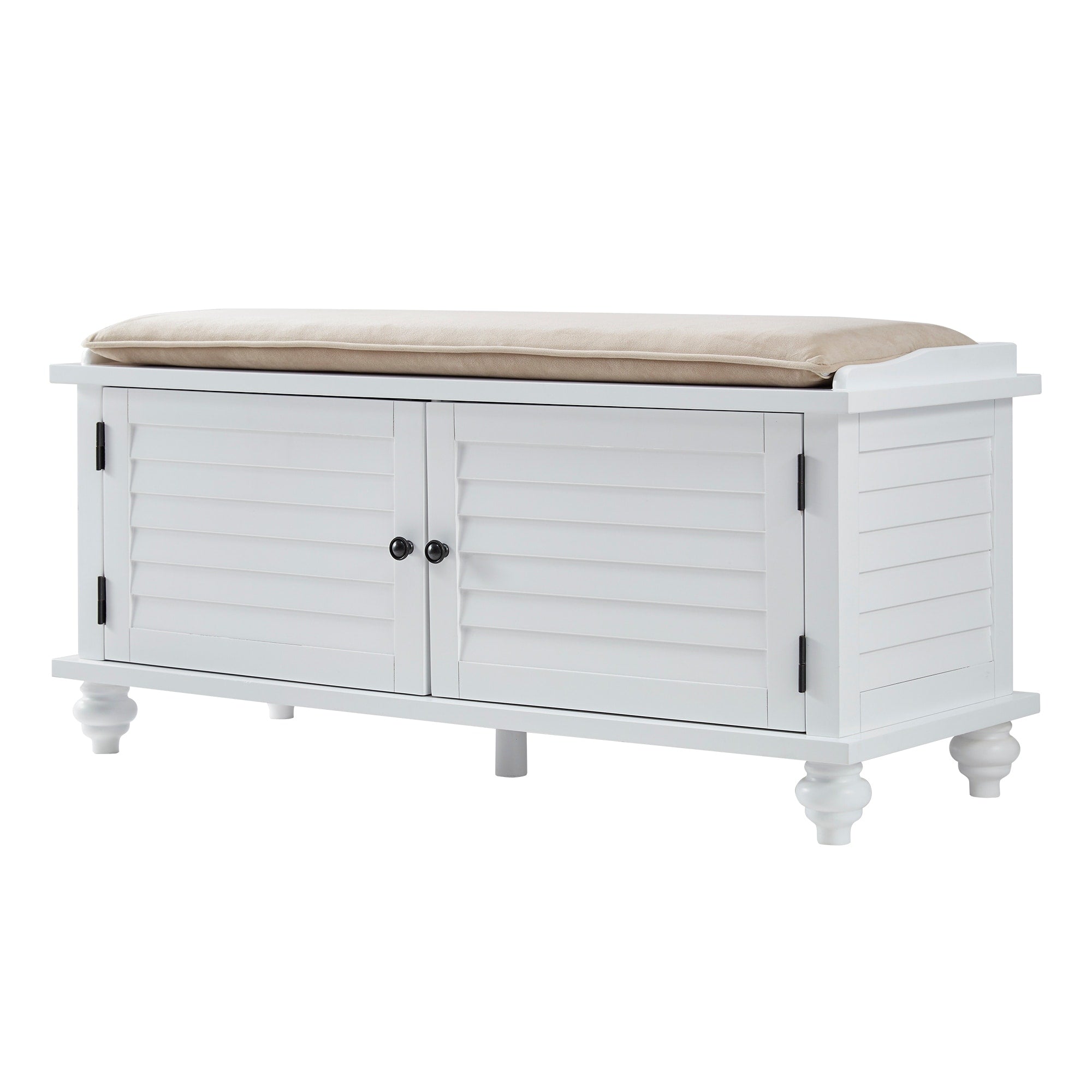 Maybelle Velvet Cushion Shutter Door Storage Bench by iNSPIRE Q Classic