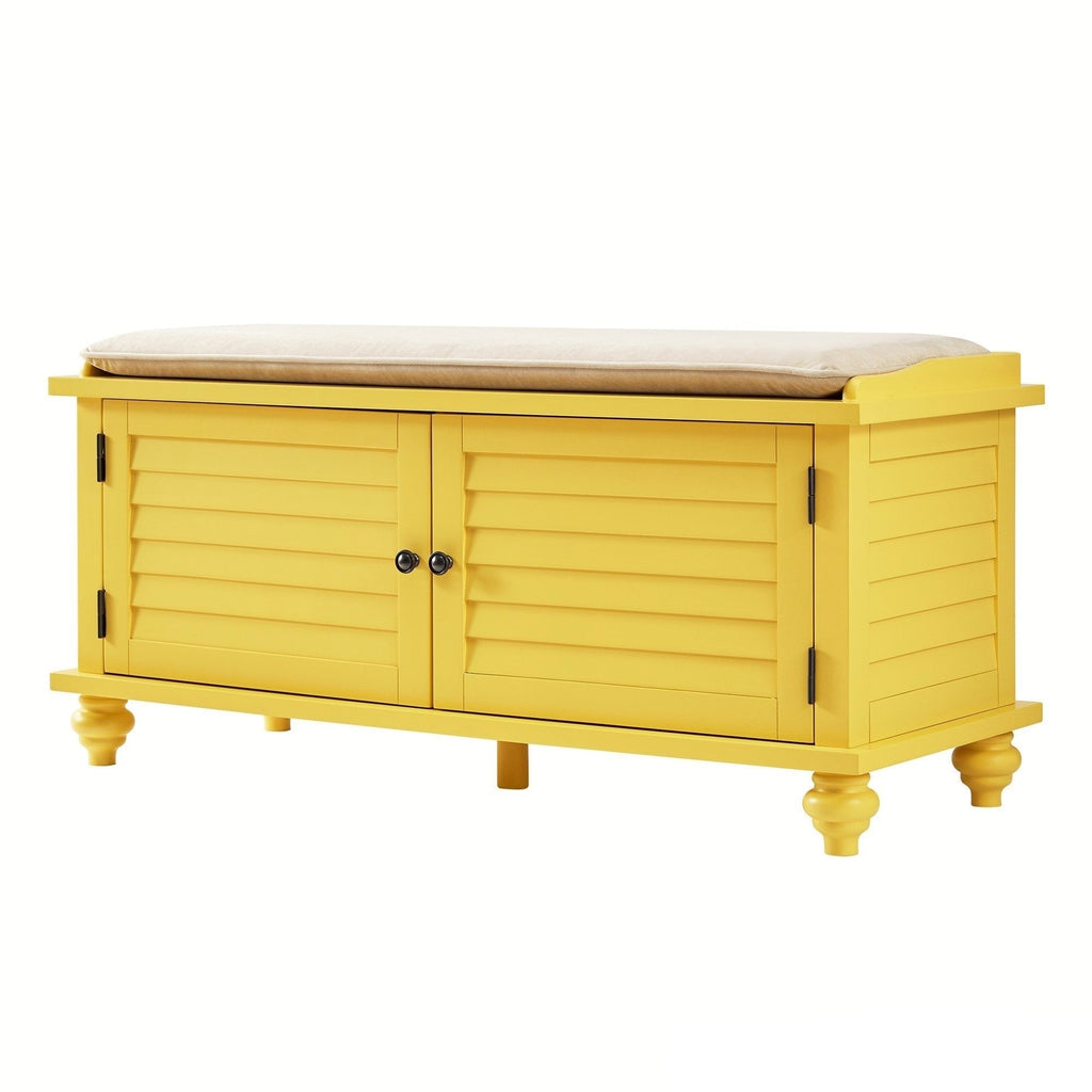 Maybelle Velvet Cushion Shutter Door Storage Bench by iNSPIRE Q Classic