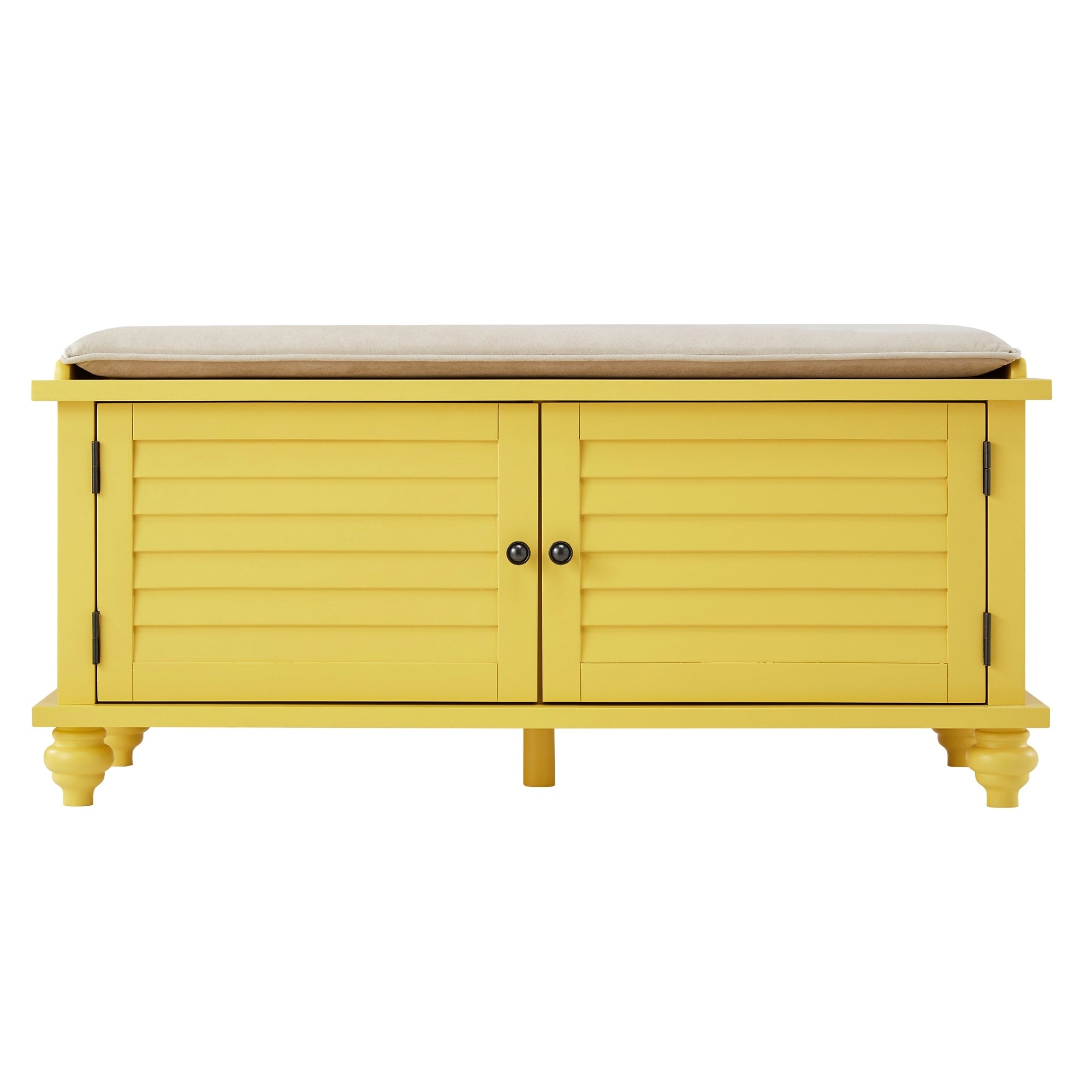 Maybelle Velvet Cushion Shutter Door Storage Bench by iNSPIRE Q Classic
