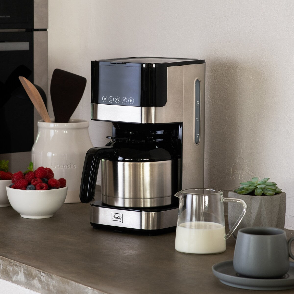 Melitta Aroma Tocco 8-Cup Drip Coffee Maker with Thermal Carafe and Touch Control Display