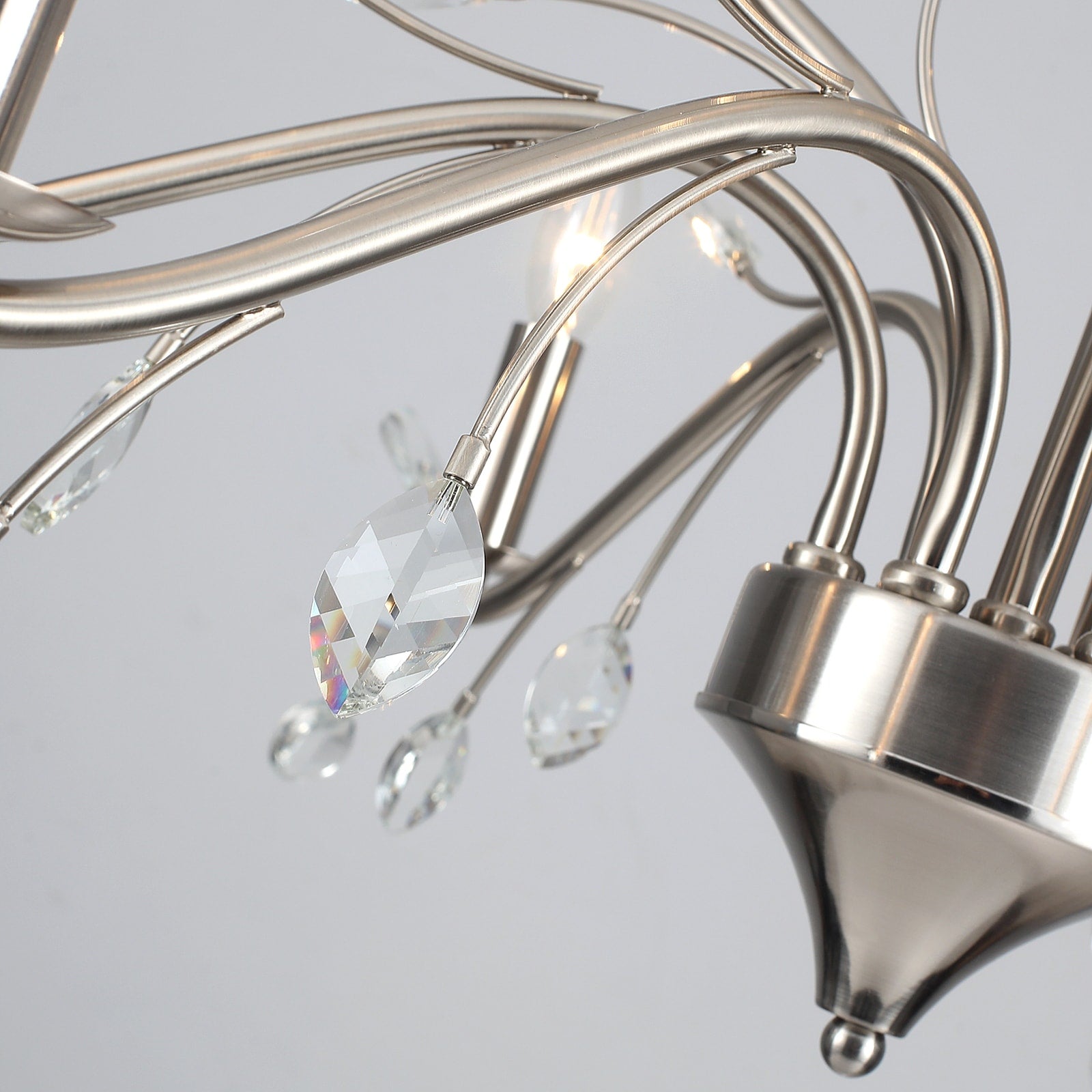 Farmhouse Retro Tree Branch Crystal Chandelier Candle-Style Pendant Light