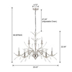 Farmhouse Retro Tree Branch Crystal Chandelier Candle-Style Pendant Light