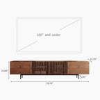 Mid-Century Modern TV Stand with 4 Doors Storage Cabinets, Fits TVs Up to 100 Inches, Living Room Entertainment Center