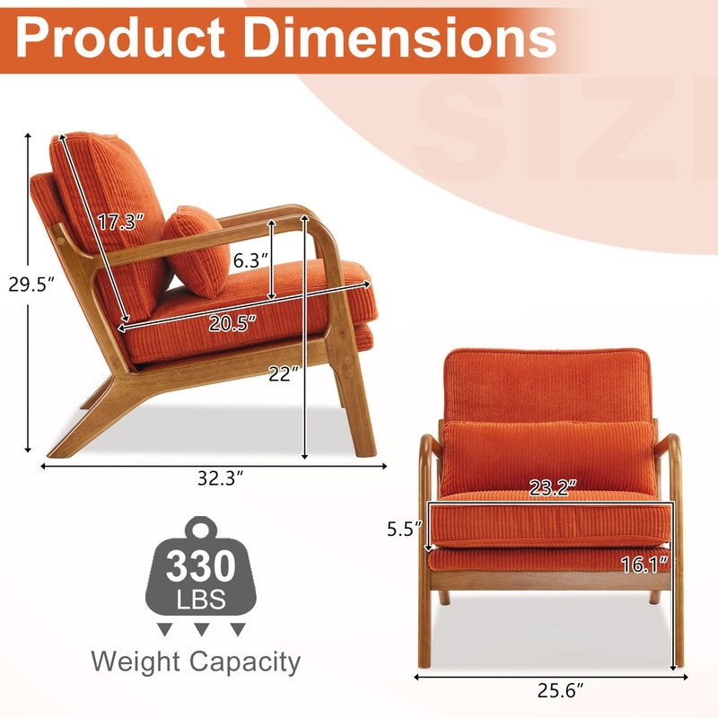 Mid Century Modern Upholstered Accent Chair