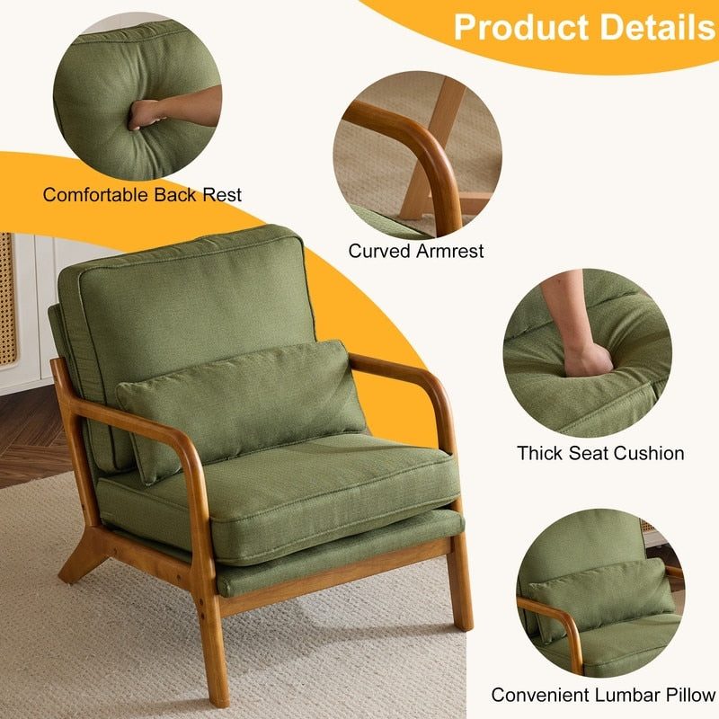 Mid Century Modern Upholstered Accent Chair