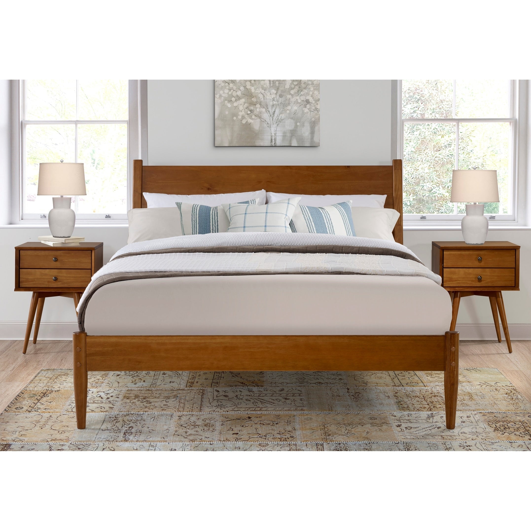 Mid-Century Panel Bed
