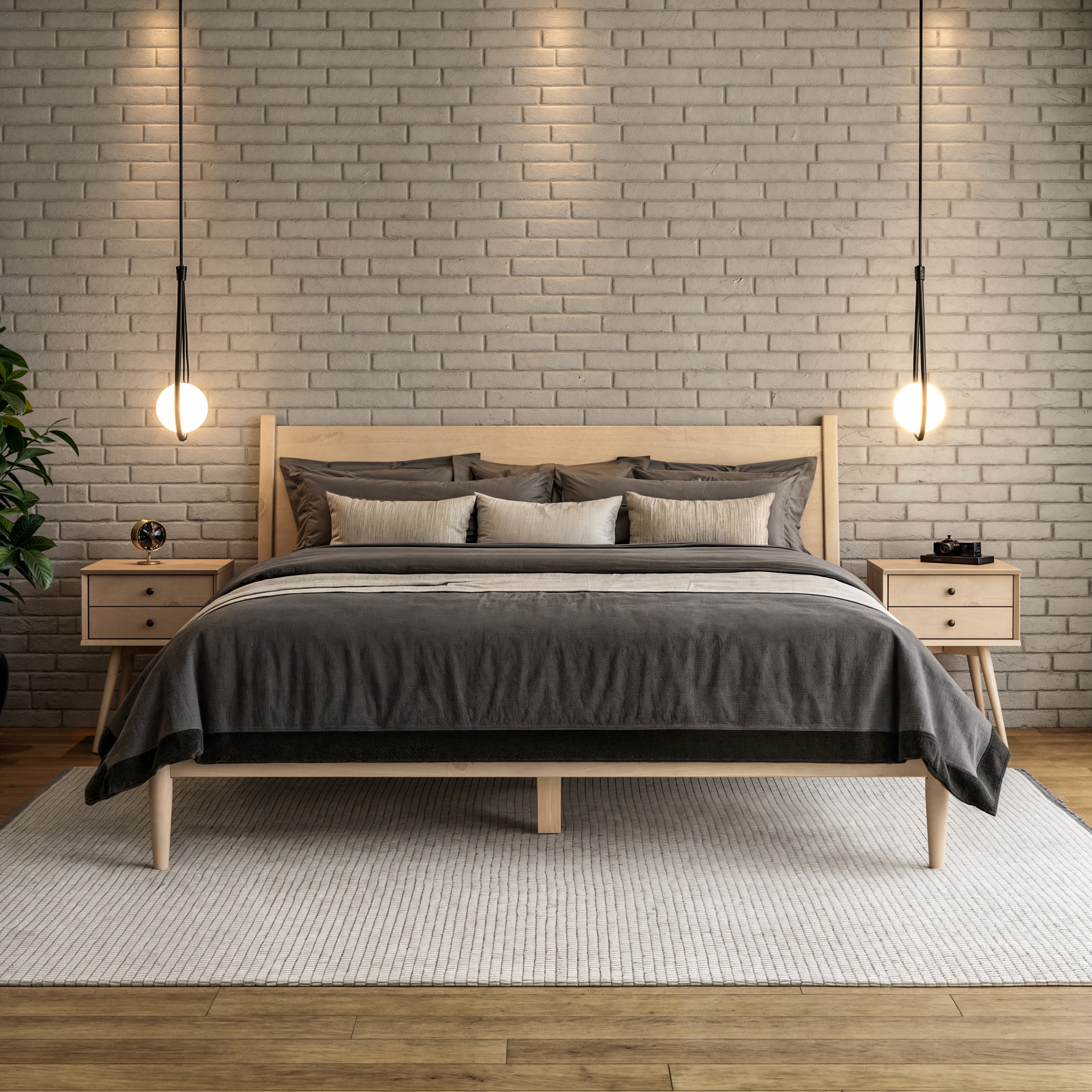 Mid-Century Panel Bed