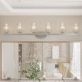 Mid-century Modern 6-light LED Dimmable Bathroom Vanity Light with Art Glass - 51 inches