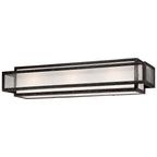 Lavery Camden Square Aged Charcoal & Seeded Glass 3 Light Bath Bar