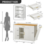 Moasis 53-inch Rolling Kitchen Island Storage Cabinet Portable Mobile Kitchen Cart
