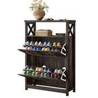 Moasis Shoe Storage Cabinet Organizer with 2 Compartments for Entryway Hallway