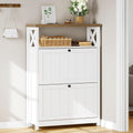 Moasis Shoe Storage Cabinet Organizer with 2 Compartments for Entryway Hallway