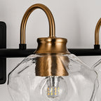 Modern 3/4-lights Bathroom Dimmable Vanity Lights Wall Sconces with Glass Shade