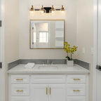 Modern 3/4-lights Bathroom Dimmable Vanity Lights Wall Sconces with Glass Shade