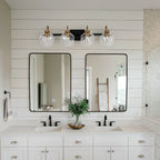 Modern 3/4-lights Bathroom Dimmable Vanity Lights Wall Sconces with Glass Shade