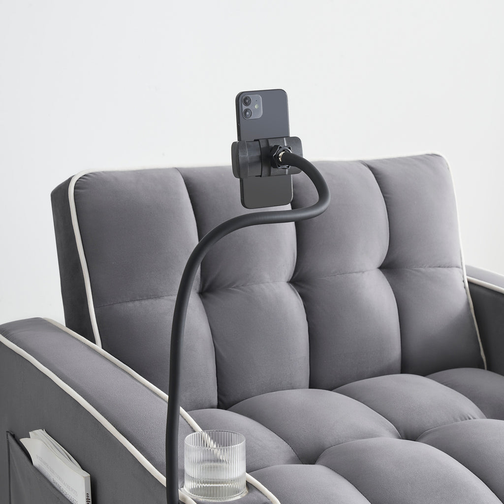 Modern 70.86 3 in 1 Single Convertible Sofa Bed with Adjustable Back and USB Charging Port for Living Room