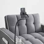 Modern 70.86 3 in 1 Single Convertible Sofa Bed with Adjustable Back and USB Charging Port for Living Room