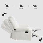 Modern Corduroy Manual Recliner Chair, Lounger Adjustable Recliners with Wide Armrest