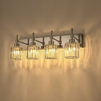 Modern Dimmable Crystal Bathroom Vanity Light Wall Sconces with Crystal Shades