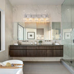 Modern Dimmable Crystal Bathroom Vanity Light Wall Sconces with Crystal Shades