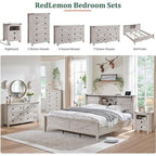 Farmhouse 6 Drawer Dresser, Wood TV Stand, Chest of Drawers