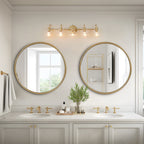 Modern Gold 3-Light Bathroom Vanity Light Orb Glass Wall Sconce