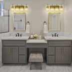 Modern Gold Dimmable Wall Light Glam Cylinder Bathroom Crystal Vanity Light Wall Sconces