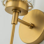 Modern Gold Dimmable Wall Light Glam Cylinder Bathroom Crystal Vanity Light Wall Sconces