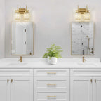Modern Gold Dimmable Wall Light Glam Cylinder Bathroom Crystal Vanity Light Wall Sconces