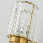 Modern Gold Dimmable Wall Light Glam Cylinder Bathroom Crystal Vanity Light Wall Sconces