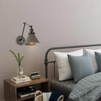 Set of 2 Modern Adjustable Swing Arm Lights Plug-in Hardwire Wall Sconces