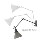 Set of 2 Modern Adjustable Swing Arm Lights Plug-in Hardwire Wall Sconces